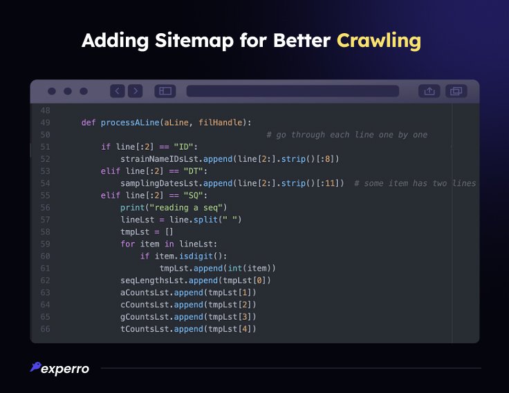 Adding Sitemap for Better Crawling 