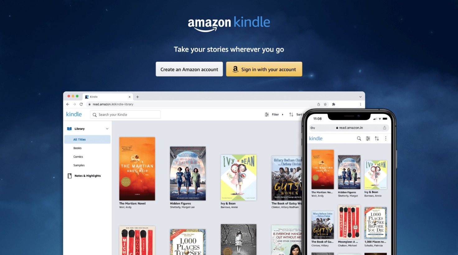Amazon Kindle Landing Page