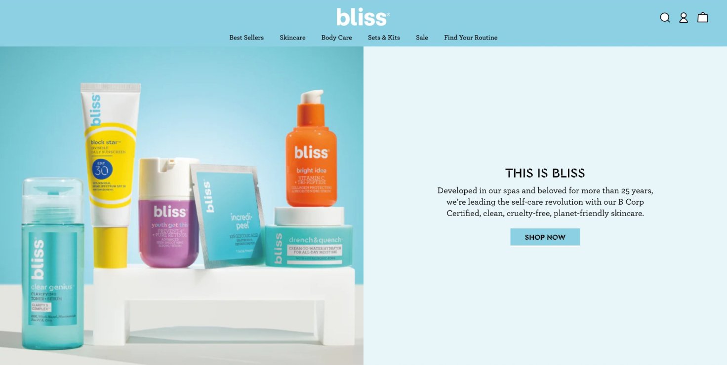 Bliss Landing Page